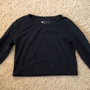 Cropped long sleeve yoga crew